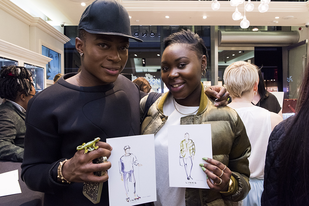 rob cartwright event photography links of london british jewellery luxury goods fashion brand narrate your style oxford street london retail store willa gebbie illustrations illustrator live drawing bloggers