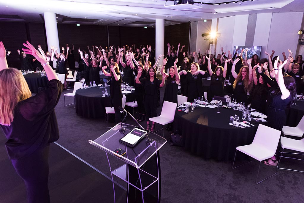 Rob Cartwright Photography MAC make up cosmetics beauty ME hotel strand london conference meeting team staff colleagues retail assistant managers team building motivation active hands in the air up fun happy ELC